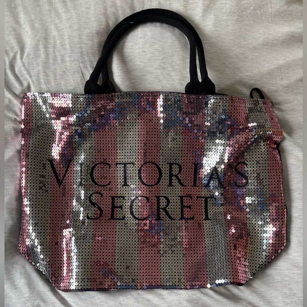 Victoria's Secret Pink and Silver Sequin Tote